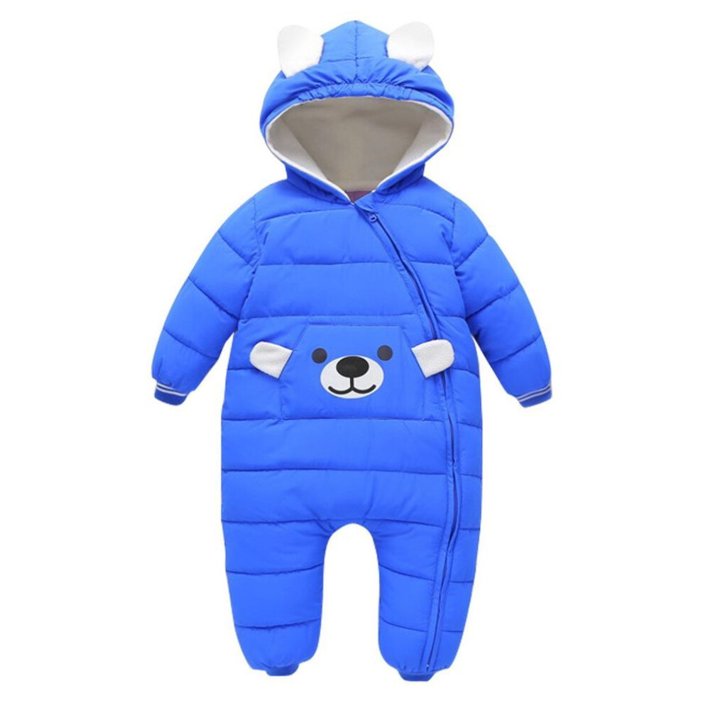 (blue, 100 cm) "Warm Down Cotton Jumpsuit Romper for Newborns – Cozy Autumn/Winter Baby Outfit