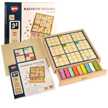 Bohs Wooden Rainbow Sudoku - 3 w 1 latwy i trudny - z ksiazka 320 lamiglwek sudoku - zabawki do gier
