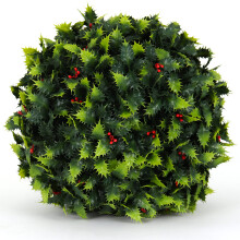 3rd Street Inn Holly Topiary Ball - 11 """" Artificial Topiary Plant - Wedding Decor - Inomhus/utomhus Artificial Plant Ball - Topiary Tree Substit