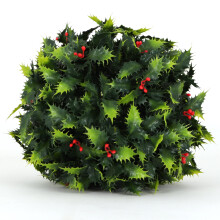 3rd Street Inn Holly Topiary Ball - 7 """" Artificial Topiary Plant - Wedding Decor - Inomhus/utomhus Artificial Plant Ball - Topiary Tree Substitu
