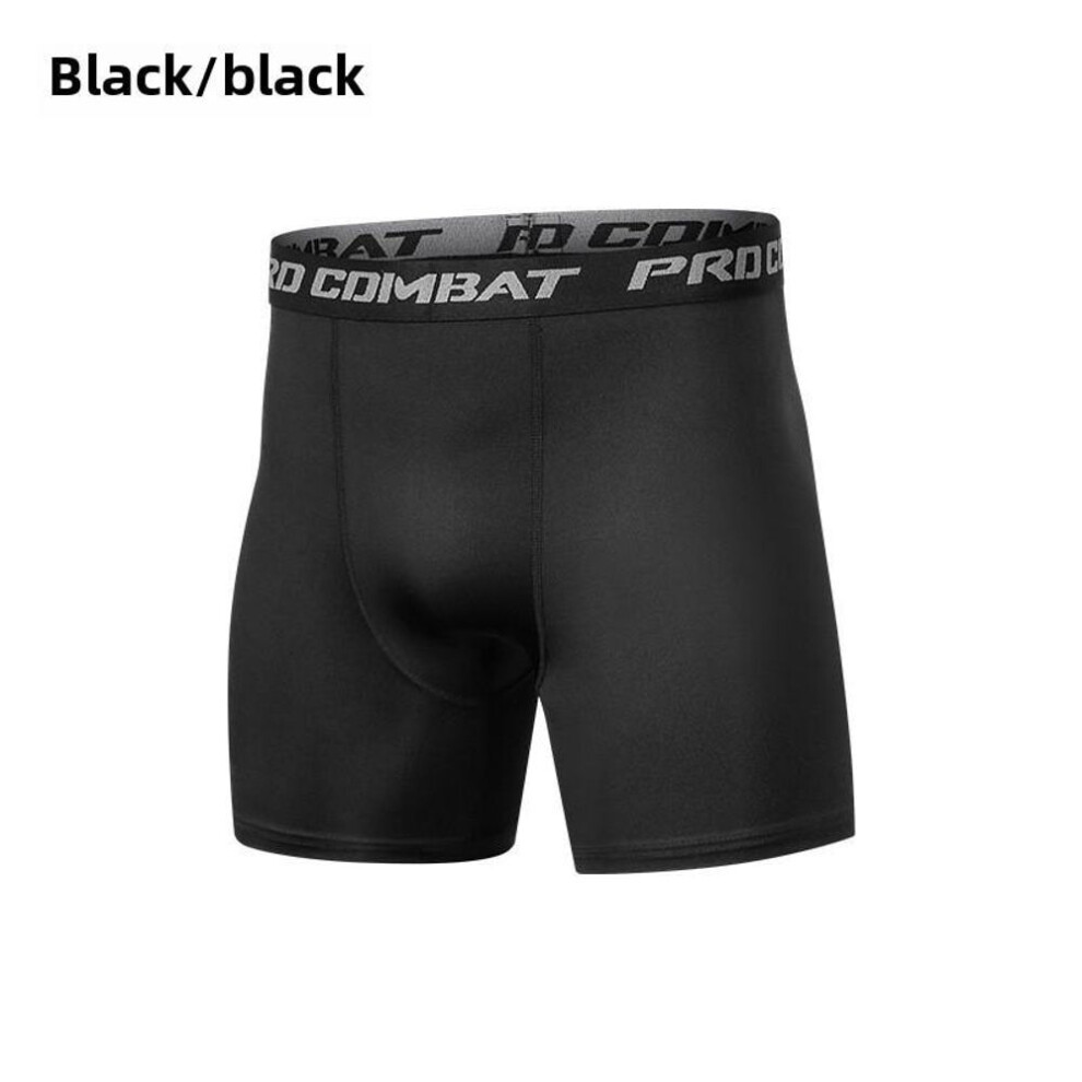 (black, XXL) Men's Quick-dry Compression Running Shorts - Breathable, Elastic Sports Leggings For Basketball & Fitness.