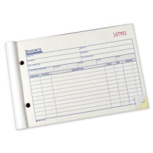 Adams Factuurboek, 3-Delig, Carbonless, 5.56 x 8.44 Inch, 50 Sets per Boek, Wit, Geel, en Roze (TC5840)