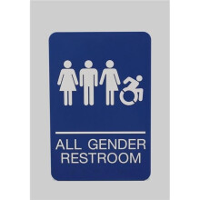 U. S. Stamp & Sign USS7780 All Gender Restroom ADA Sign, Blue