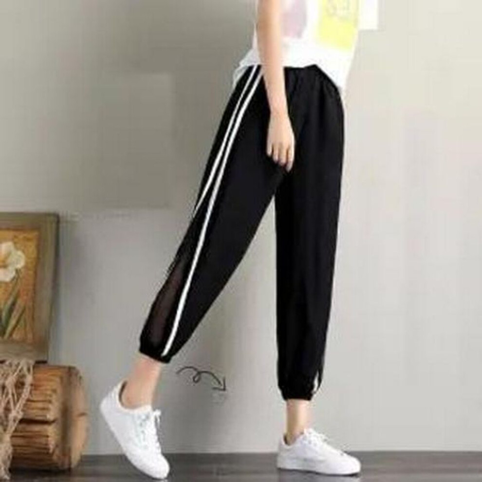 (L) "2025 Women's Summer Sports Harem Pants - Thin, Loose, Wide Leg, Plus Size, Nine-point Length