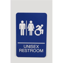 U. S. Stamp & Sign USS7771 Unisex Restroom ADA Sign, Blue