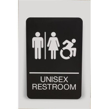 U. S. Stamp & Sign USS7772 Unisex Restroom ADA Sign, Black
