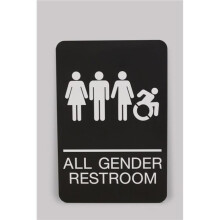 U. S. Stamp & Sign USS7781 All Gender Restroom ADA Sign, Black