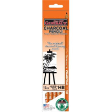General Pencil 373781 Extra Smooth Non-Toxic Black Charcoal Pencil HB Tip - Pack of 12