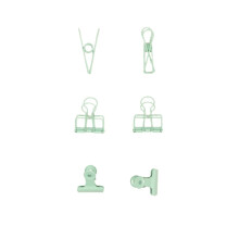Craftelier - S?t med 6 metalklemmer med 3 forskellige st?rrelser og 3 forskellige designs | Holder til scrapbooking og h?ndv?rksmaterialer | Dime