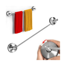YOHOM Suction Cup Towel Bar for Shower 22 Inch Stainless Steel Bathroom Hand Towel Holder Suction Washcloth Holder Kitchen Towel Rack for Glass Shower