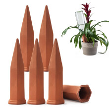 Goupilles d'arrosage automatiques en céramique Terracotta (6 pièces) pour plantes d'intérieur/extérieur