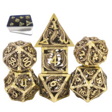 Metall DND Tärningsset Hålig Polyhedral Drak Tärningsset för Dungeons and Dragons