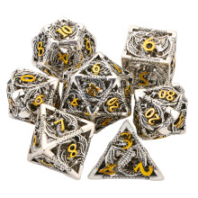 Metall DND Tärningsset Håliga Polyhedral Unika Drak Tärningar Dungeons och Dragons D&D Gåvor Rollspel Tärningar 7CPS