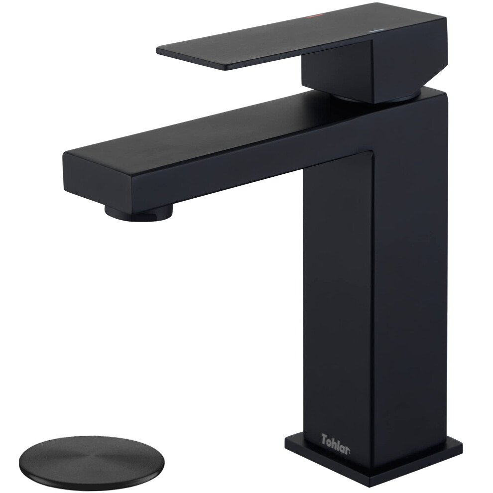 Robinet de salle de bain noir Tohlar Robinets de salle de bain pour lavabo 1 trou Robinets de salle de bain monotrou noir mat Robinet de vanit    m