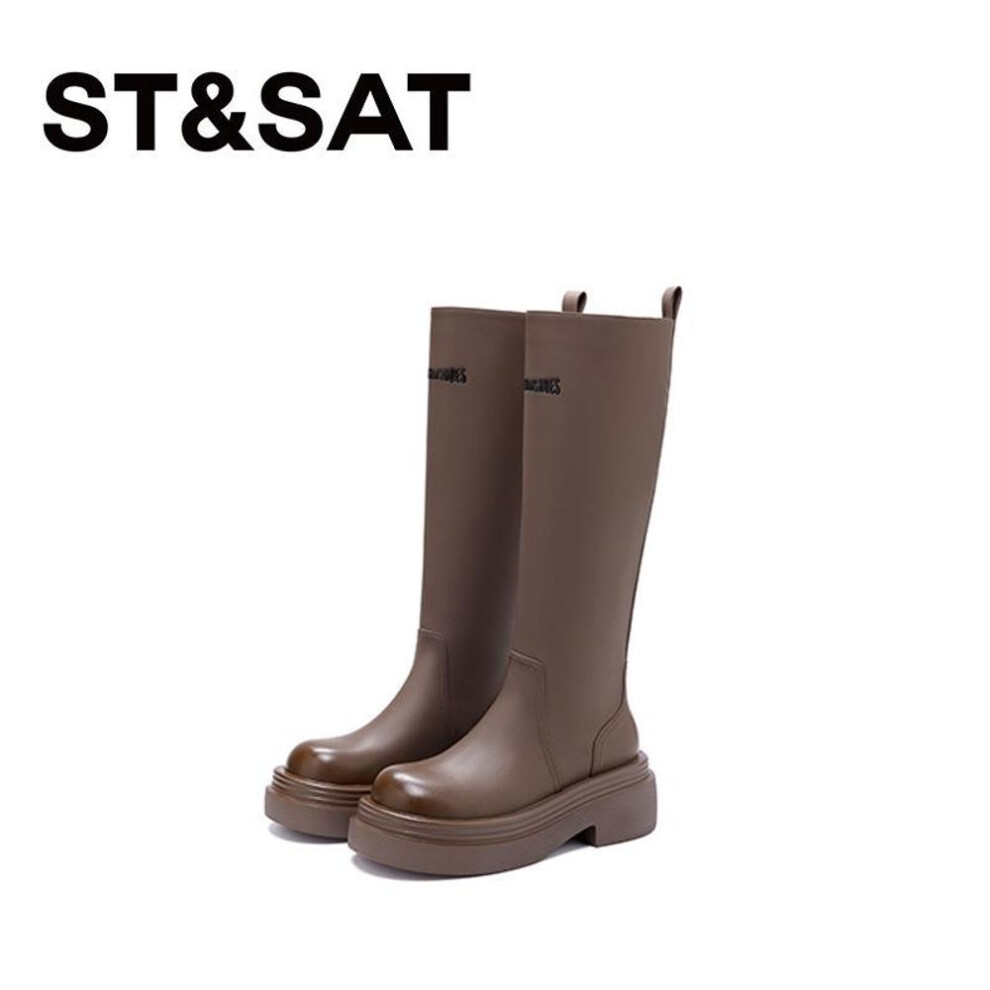 (brown, 39) Saturday 2024 New Trend: Thick-soled High-heeled Knight Boots For Autumn/winter