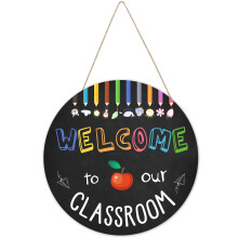 Fenarenes Bine a?i venit la u?a noastra din clasa- 11.8'Dia Wooden Bine a?i venit napoi la ?coala Semne personalizate ale u?ii profesorului rotu