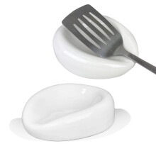 Scarlettwares o lingura mare de ceramica alba repaus pentru suportul de top pentru aragaz pentru contor de top spatula suport laddle odihna ferma