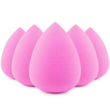 BEAKEY 5 Pcs Makeup Sponge Set, Foundation Cosmetic Blending Beauty Sponge, Flawless for Liquid, Cream, and Powder, Latex Free Pink Makeup Sponges