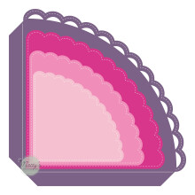 Mattys Crafting Joy Stitched Nesting Col? Buzunar Die Cut Set de 4 Scallop Dies Matri?e mari de taiat din metal pentru realizarea de car?i Albume
