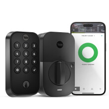 Yale Security Lock 2 with Wi-Fi Black Connected Keypad Smart Lock for Front Door or Back Door Lock with Code and Back-Up Key YRD410-WF1-BSP