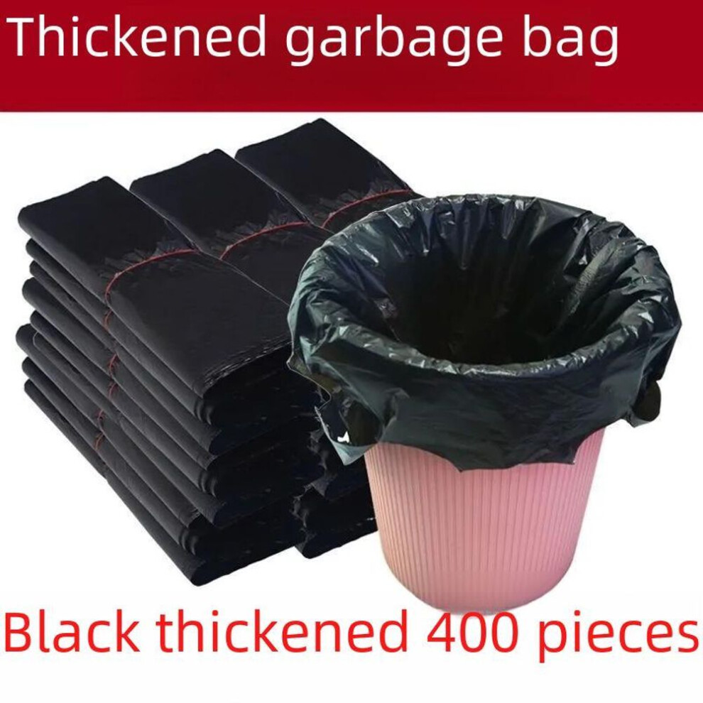 (Deluxe thick long (32cm x 61cm)) Heavy-duty Black Kitchen Garbage Bags - Large Disposable Vest-style