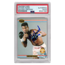 Schwartz Sports Memorabilia NUNCAR503 Michael Nunn Signed 1991 Ringlords Boxing Card No.24 - PSA Encapsulated