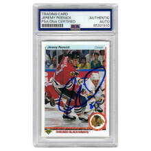 Schwartz Sports Memorabilia ROECAR405 Jeremy Roenick Signed Chicago Blackhawks 1990 Upper Deck Rookie Hockey Card No.63 - PSA & DNA Encapsulated