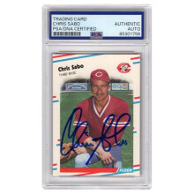 Schwartz Sports Memorabilia SABCAR108 Chris Sabo Signed Reds 1988 Fleer Update Rookie Baseball Card No.U-87 - PSA Encapsulated