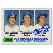 Schwartz Sports Memorabilia SAXCAR102 Steve Sax Signed Los Angeles Dodgers 1982 Topps Future Stars Rookie Baseball Card No.681