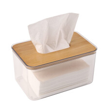 Acryl tissuebox Acryl drogerdoekjeshouder voor wasruimtetafel Transparante drogerdoekjesdispenser Rechthoekig