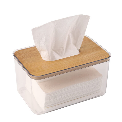 Acrylic Tissue Box  Acrylic Dryer Sheet Holder for Laundry Room  Table Clear Dryer Sheet Dispenser Rectangular