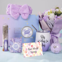 Fique bem logo Presentes para mulheres Luxuosas pacote de cuidados com cesto de presente de lavanda Para enviar Love Sickness Cirurgia Recupera