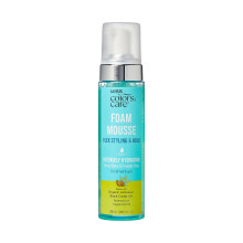 KISS COLORS & CARE Foaming Mousse - Define Curls & Hold Styles, Scalp Soothing, Moisture Boosting - Organic Jamaican Black Castor Oil, Peppermint Oil