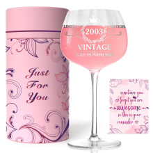 21e verjaardagscadeaus voor haar Vintage 2003 Gegraveerd 21e wijnglas 21-jarige verjaardagsdecoratie voor vrouwen Grappig 21 verjaardagscadeau Idee v