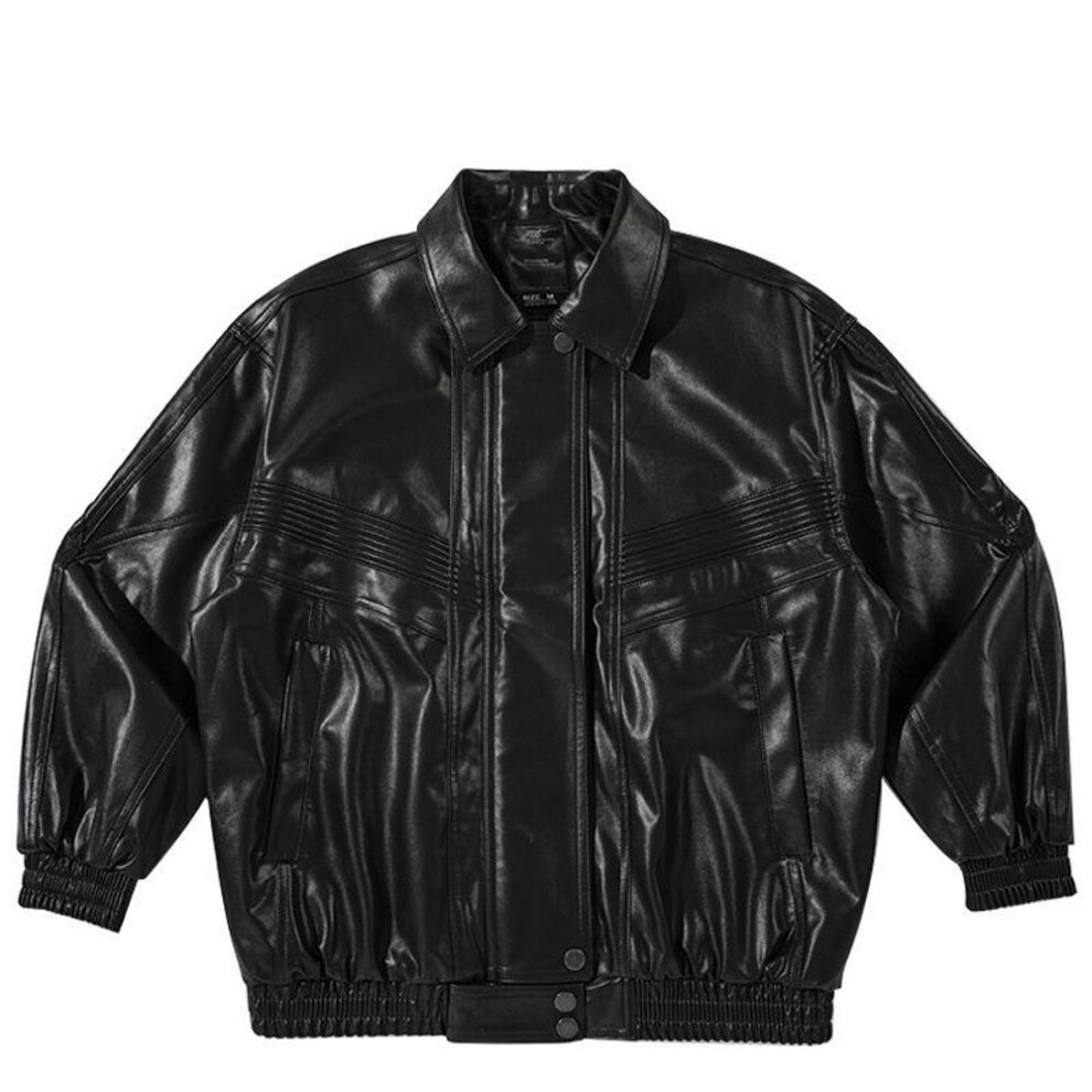 (black, 2XL) Men's American Retro Parka - Autumn/winter Loose Casual Motorcycle Leather Jacket, Short Windproof Coat