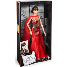 Barbie inspiradora feminina boneca Anna May Wong Collectible Vestido de vestido vermelho com design de drag   o dourado