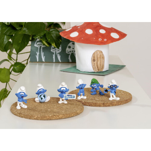 Schleich Figurita de los Pitufos y su panel Smurfin 2