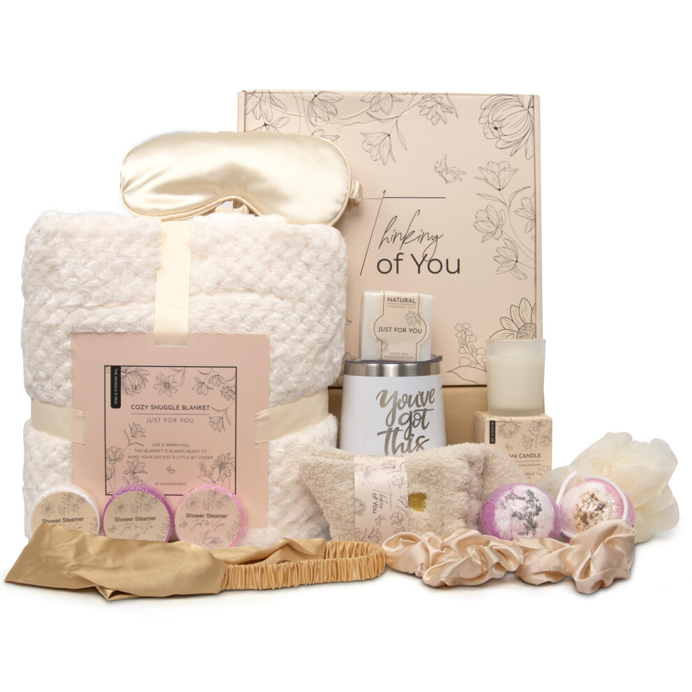 Get Well Soon Gifts for Women Care Package Gift Feel Better Basket Warm After Surgery Recovery Encouragement Gift Thinking of You Box with Blanket Cof