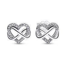 Pandora Sparkling Infinity Heart Stud Earrings 292667C01 For Women