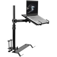 VIVO Single Laptop Car Mount  Fully Adjustable Extension  Notebook Stand for Trucks  Vans  and SUVs  Articulation and Height Adjustment  Bla