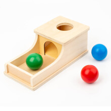 Busy edition Montessori speelgoed Object Permanence Box Zacht geluid Houten babybal Laat vallen Speel voor 6 maanden 1 2 3 jaar oude peuters Baby vroe