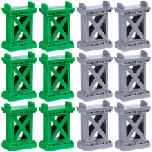 Ioffersuper 12 Pcs Train Bridge Pier Track Railway Accessories Multi Level Support Risers High Level Blocks Compatible All Major Brands Gre