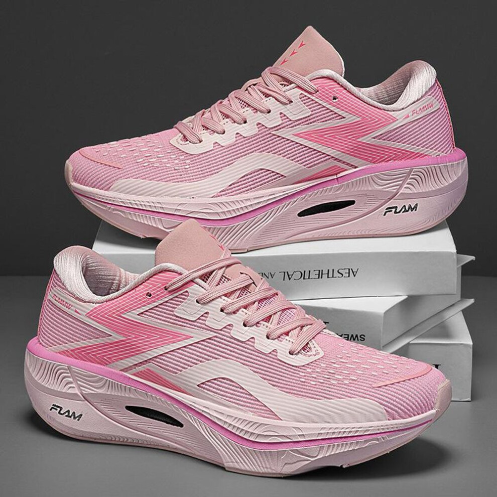 (pink, 39) Feiran 3 Carbon Plate Marathon Running Shoes - Shock-Absorbing, Soft Bottom, Professional Racing Sneakers