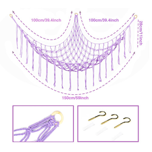 Yelienm boho bichos de pel   cia de rede ou hammock grande 55 polegadas Toy Hammock Macame 1