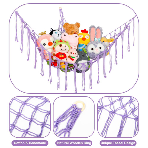 Yelienm boho bichos de pel   cia de rede ou hammock grande 55 polegadas Toy Hammock Macame 2