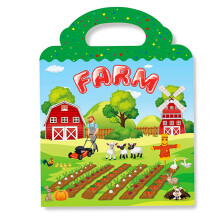 Reusable Sticker Books for Kids Travel Removable Toddler Farm Sticker Books for 3 4 5 Year Old Girls Boys Birthday Gifts Educational Learni