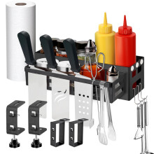YORKING Griddle Caddy for Blackstone 17/22/28/36 Griddles/Prep Cart Grill Caddy Space Saving BBQ Accessories BBQ Grill Storage Organize with Paper Tow