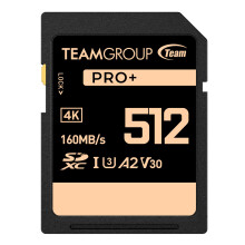TeamGroup Pro 512 GB UHS-I U3 A2 V30 4K UHD L?s/skriv hastighed op til 160/120MB/S SDXC Memory Card til professionelle Vloggers Filmskabere Fotog