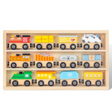WoodenEdu puiset junasarjat taaperoille 12-osainen magneettinen junasarja sopii Brio Thomas Melissa ja Doug lapsille pojille ja tyt ille 3-4-5-vu