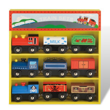 Woodenedu Drewniane zestawy pociagw dla malych dzieci 9 komputerw Train Toy Sets magnetycznych pasuje Brio Thomas Melissa i Doug Kids for Boys